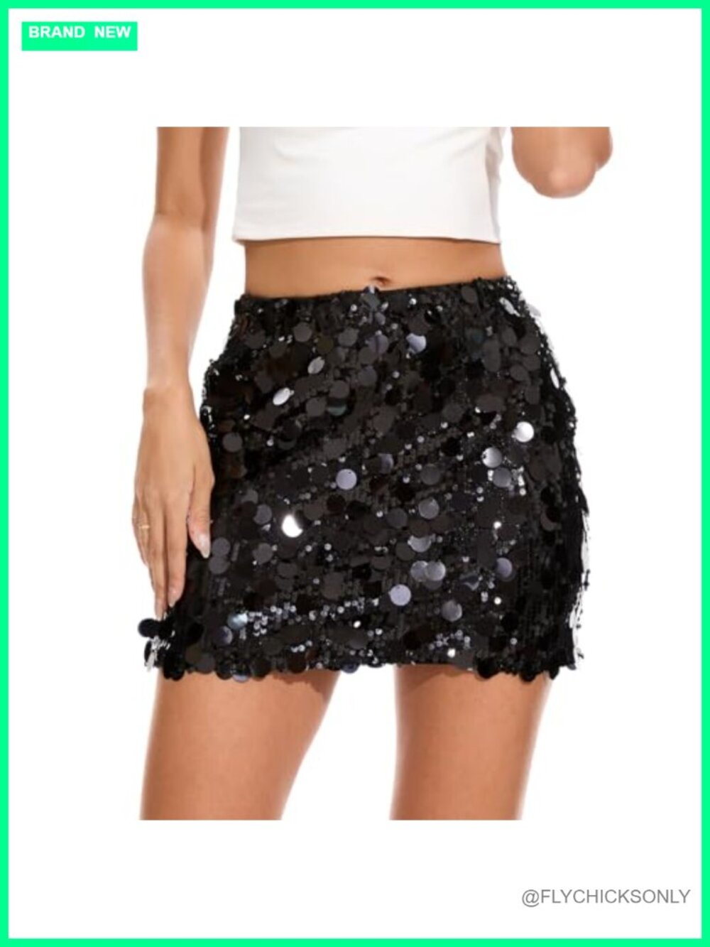 Sequin Mini Skirt Stretchy Bodycon Glitter Skirt